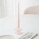 Vintage Taper Candle Holder | 5" | Pastel Pink Rounded Bubble Glass