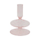 Vintage Taper Candle Holder | 5" | Pastel Pink Rounded Bubble Glass