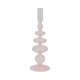 Dynamic Decorative Turned Tapered Candle Holder | 11" Light Pink Glass