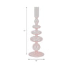 Dynamic Decorative Turned Tapered Candle Holder | 11" Light Pink Glass