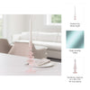 Dynamic Decorative Turned Tapered Candle Holder | 11" Light Pink Glass