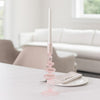 Dynamic Decorative Turned Tapered Candle Holder | 11" Light Pink Glass