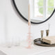 Dynamic Decorative Turned Tapered Candle Holder | 11" Light Pink Glass