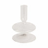 Vintage Tapered Design Candle Holder | Wide Flat Base | 5" Clear Glass