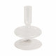 Vintage Tapered Design Candle Holder | Wide Flat Base | 5" Clear Glass