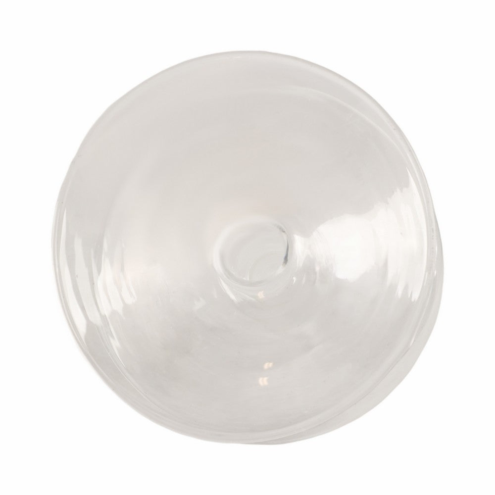 Vintage Tapered Design Candle Holder | Wide Flat Base | 5" Clear Glass