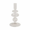 Webba Vintage Tapered Candle Holder | Sculpted Stem | Clear Glass 7"