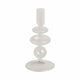 Webba Vintage Tapered Candle Holder | Sculpted Stem | Clear Glass 7"