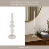 Webba Vintage Tapered Candle Holder | Sculpted Stem | Clear Glass 7"