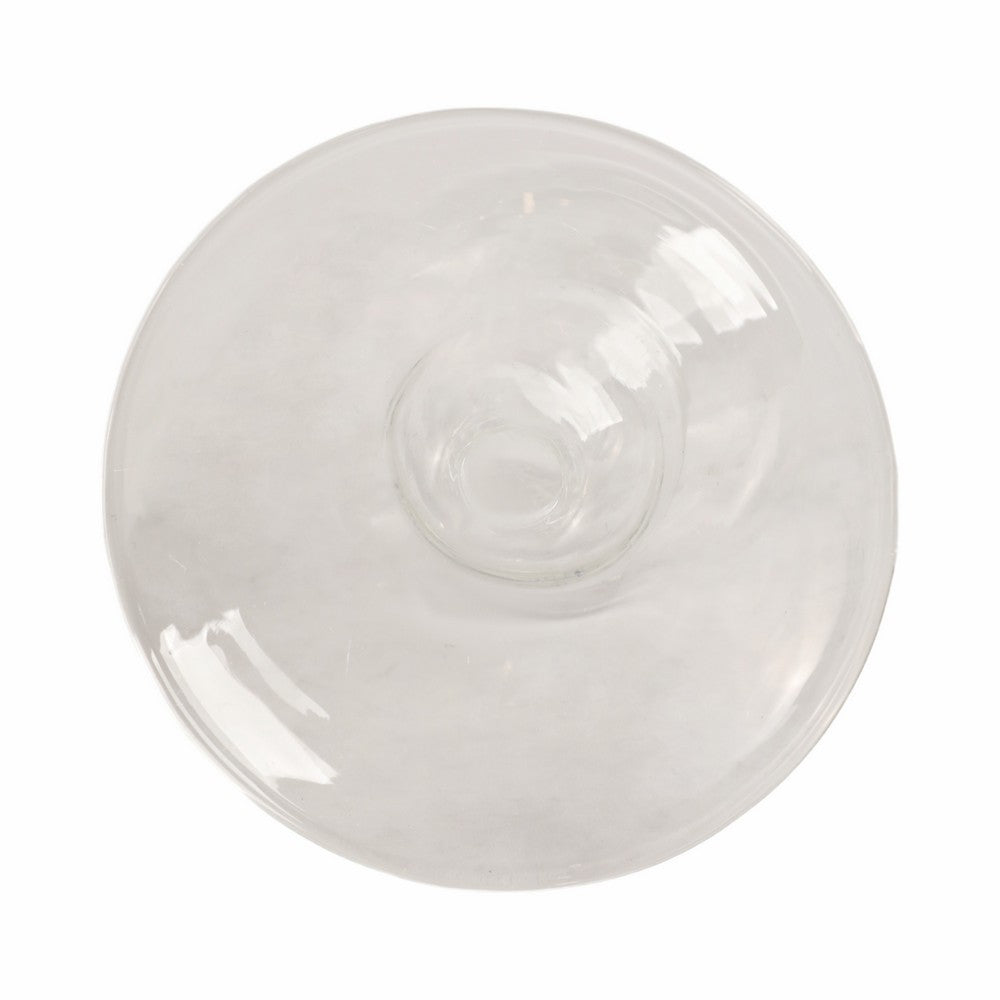 Webba Vintage Tapered Candle Holder | Sculpted Stem | Clear Glass 7"