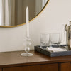 Webba Vintage Tapered Candle Holder | Sculpted Stem | Clear Glass 7"