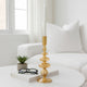 Bela Taper Candle Holder | Tiered Bubble Shape | Vintage Gold Luster Glass