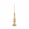 Bela Taper Candle Holder | Tiered Bubble Shape | Vintage Gold Luster Glass
