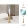 Bela Taper Candle Holder | Tiered Bubble Shape | Vintage Gold Luster Glass