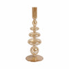 Bela Taper Candle Holder | Tiered Bubble Shape | Vintage Gold Luster Glass