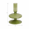 Sven Vintage Taper Candle Holder | Rounded Olive Green Glass 5" Tall