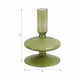 Sven Vintage Taper Candle Holder | Rounded Olive Green Glass 5" Tall