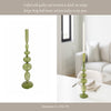 Vintage Taper Candle Holder | 11" Olive Green Rounded Bubble Glass