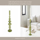 Vintage Taper Candle Holder | 11" Olive Green Rounded Bubble Glass