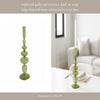 Vintage Taper Candle Holder | 11" Olive Green Rounded Bubble Glass
