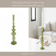 Vintage Taper Candle Holder | 11" Olive Green Rounded Bubble Glass