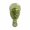 Vintage Taper Candle Holder | 11" Olive Green Rounded Bubble Glass