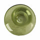 Vintage Taper Candle Holder | 11" Olive Green Rounded Bubble Glass