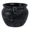 Outdoor Decorative Planter | Jug Shape w Handles | 12" Black Ceramic