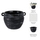 Outdoor Decorative Planter | Jug Shape w Handles | 12" Black Ceramic
