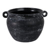 Outdoor Decorative Planter | Jug Shape w Handles | 12" Black Ceramic