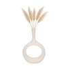 Decorative Vase w Round Cutout | Rough Textured White Ceramic | 24"