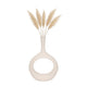 Decorative Vase w Round Cutout | Rough Textured White Ceramic | 24"