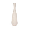 Decorative Vase w Round Cutout | Rough Textured White Ceramic | 24"