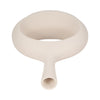Decorative Vase w Round Cutout | Rough Textured White Ceramic | 24"