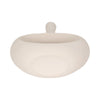 Decorative Vase w Round Cutout | Rough Textured White Ceramic | 24"