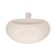 Decorative Vase w Round Cutout | Rough Textured White Ceramic | 24"