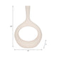 Decorative Vase w Round Cutout | Rough Textured White Ceramic | 24"