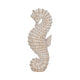 Zyna Curved Seahorse Figurine | Wicker-Style Texture | White Resin 12"