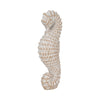 Zyna Curved Seahorse Figurine | Wicker-Style Texture | White Resin 12"