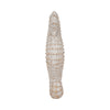 Zyna Curved Seahorse Figurine | Wicker-Style Texture | White Resin 12"