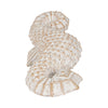 Zyna Curved Seahorse Figurine | Wicker-Style Texture | White Resin 12"