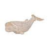 Flint Beluga Whale Figurine | Woven Wicker-Style Design | White Resin 16"