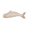 Flint Beluga Whale Figurine | Woven Wicker-Style Design | White Resin 16"