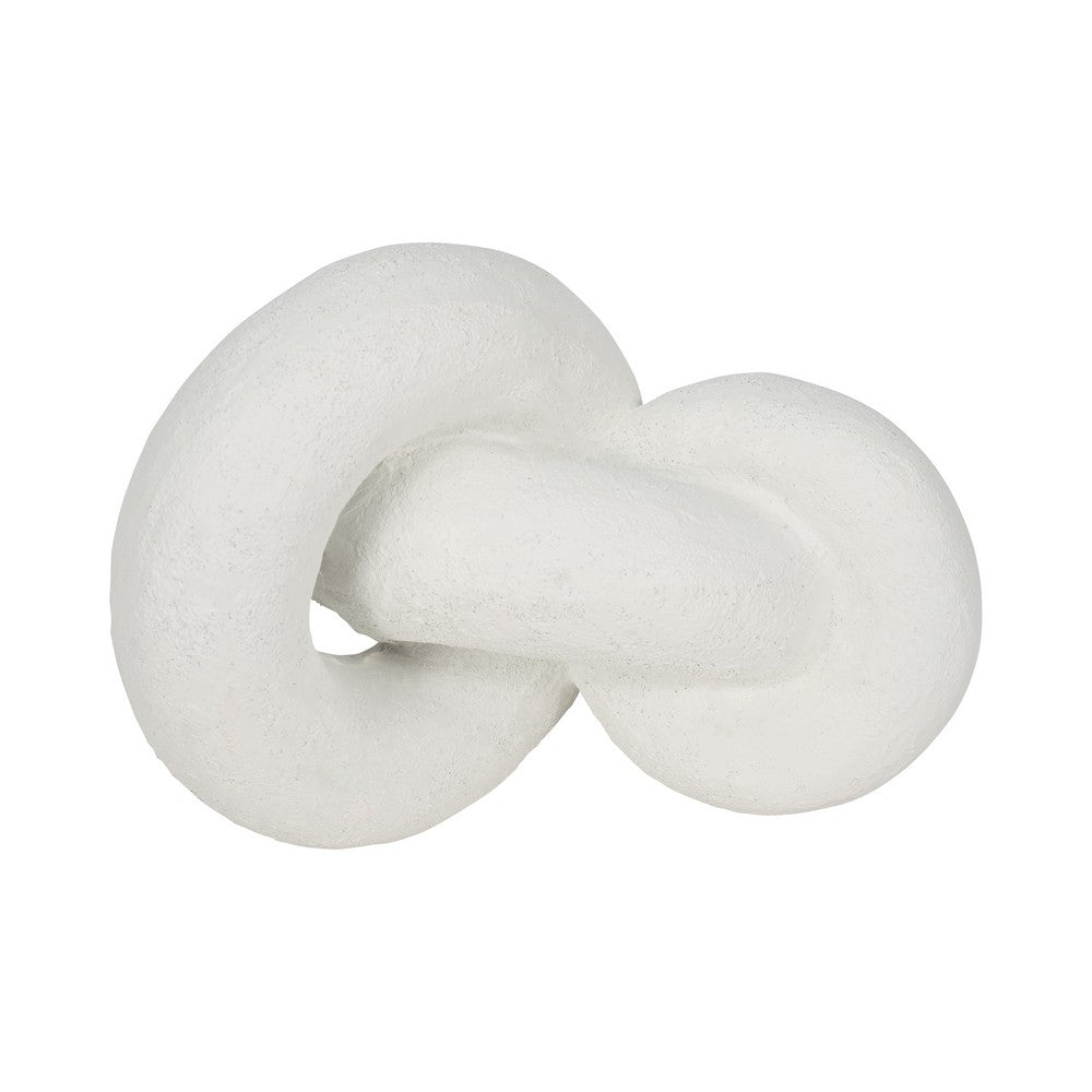 Juni Decorative Knot with Rough Textured Finish | White Resin 9"
