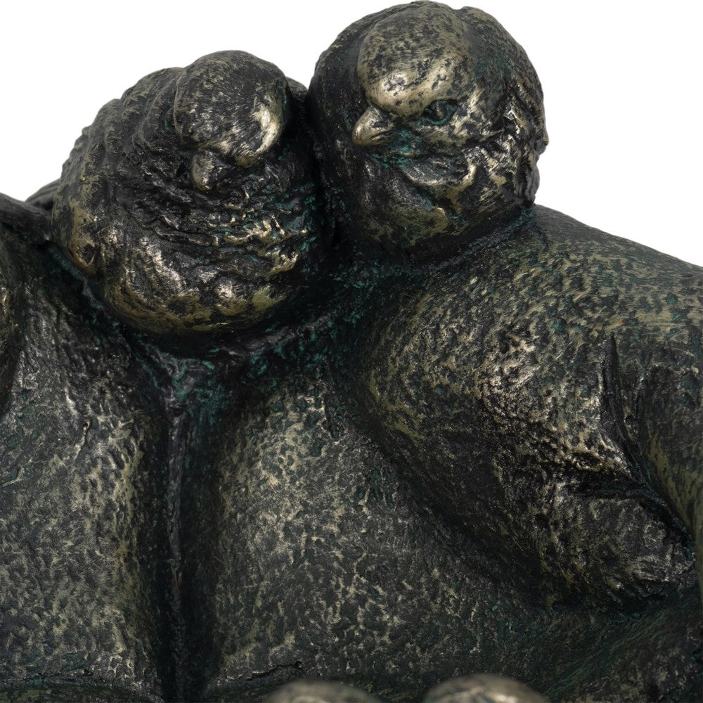 Cleor Giving Hands Bird Feeder Accent Decor | Nestled Birds | Bronze 9"