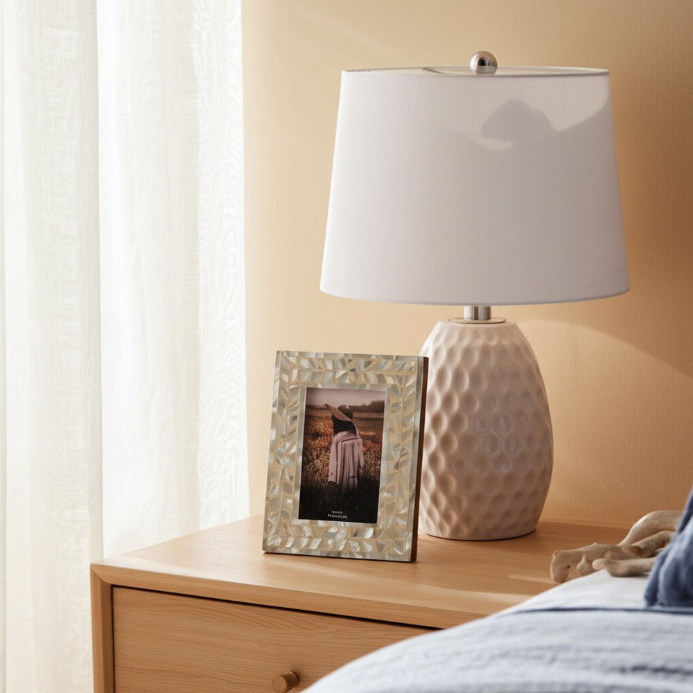 Decorative Photo Frame with Ivory Shell Pearl Inlay Design | 4x6 Interior