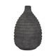 Decorative Textured Vase | Faded Black Ribbed Ceramic Design | 15"