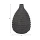 Decorative Textured Vase | Faded Black Ribbed Ceramic Design | 15"