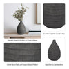Decorative Textured Vase | Faded Black Ribbed Ceramic Design | 15"