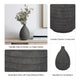 Decorative Textured Vase | Faded Black Ribbed Ceramic Design | 15"